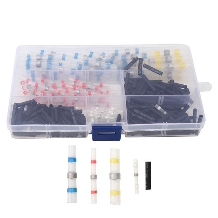 Cosses Thermorétractables à Souder – Lot De 50 Avec Boîte – Pour Connexion électrique Bout à Bout – Isolantes Et étanches – En Polyoléfine
