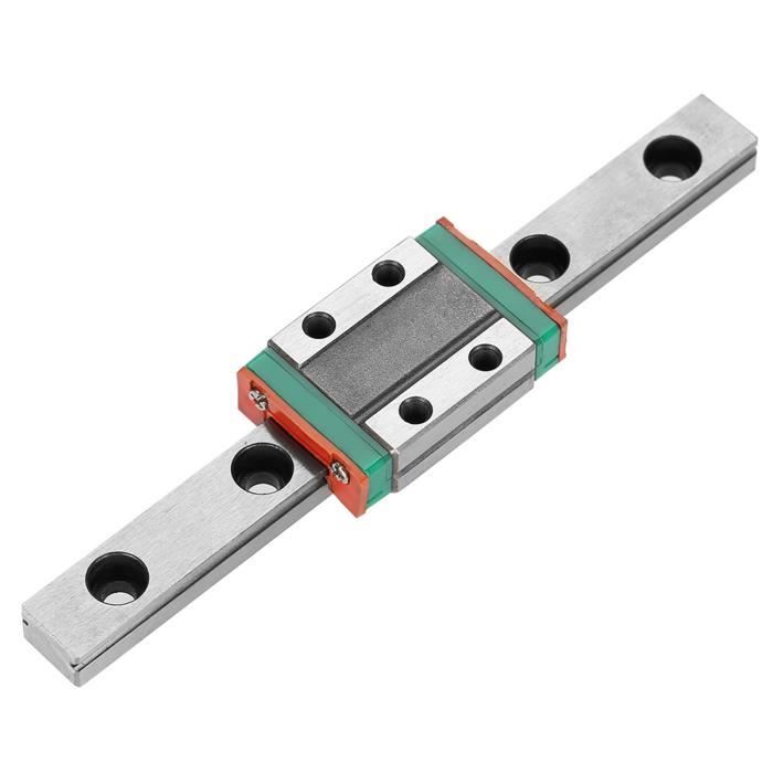 Guide Linéaire Miniature LML12B Largeur 12mm + Bloc Coulissant 100mm