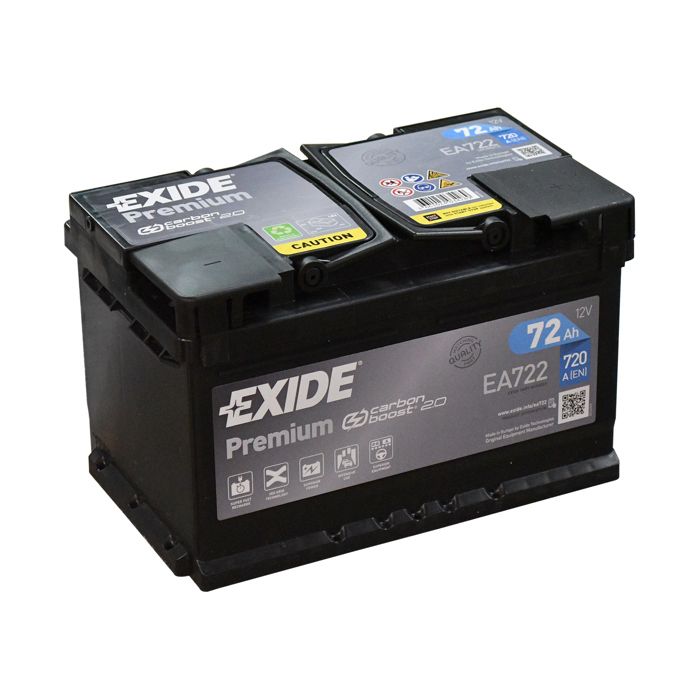 BATTERIE AUTO EXIDE PREMIUM CARBON BOOST 72AH 720A 12V