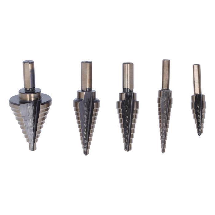 Jeu De 3 Forets étagés En Acier Rapide, Tige Triangulaire Cannelée En