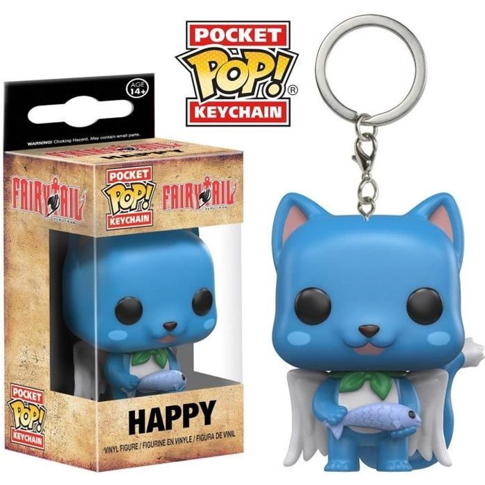 3,5 cm Fairy Tail Porte-clés Figurine 3D Happy