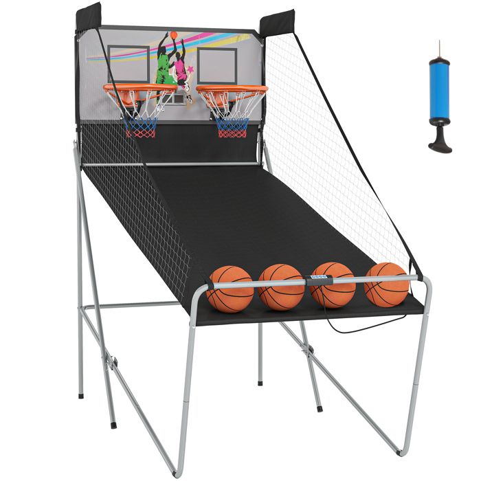 GYMAX Panier de Basketball Electrique 202*107*205CM, Jeu de Basketball  Arcade, avec 4 Basketball, 2 Panier et Compteur Electronique - Cdiscount  Sport