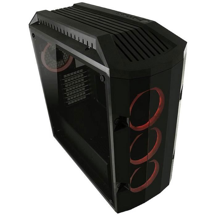 Boîtier gaming LC Power LC-998B-ON noir avec 4 ventilateurs LED pré-installés