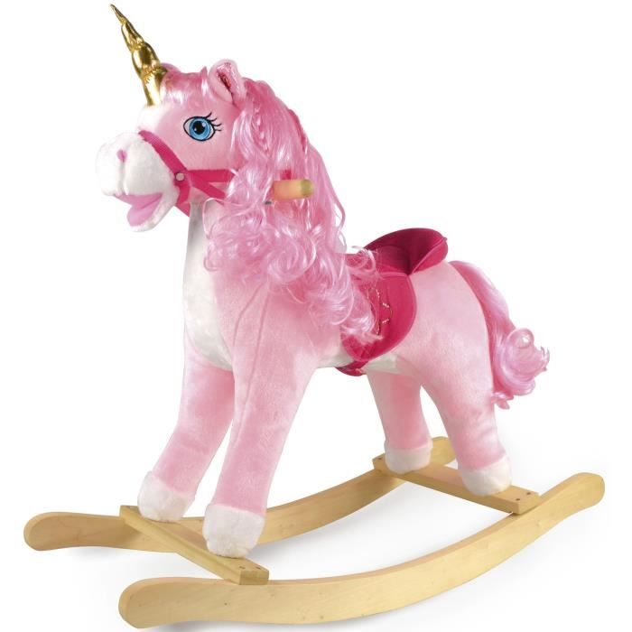 Licorne Rose bascule avec Effets Sonores douce Peluche