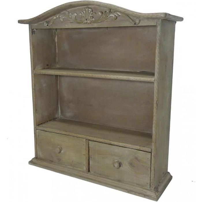 Petite Armoire A Tiroirs A Poser Ou Etagere Murale 2 Etages 2 Tiroirs A Fixer En Bois Patine Marron 16x43x48cm Achat Vente Etagere Murale Petite Armoire A Tiroirs A Cdiscount