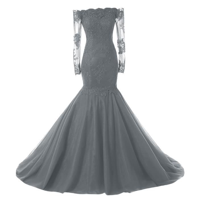 robe longue grise mariage