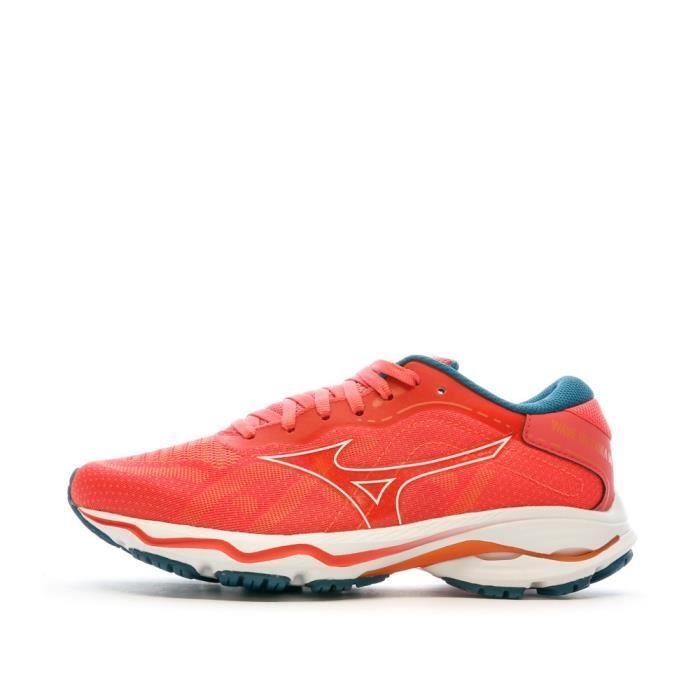 chaussures de running femme mizuno wave ultima - rouge - blanc - noir - drop 10mm