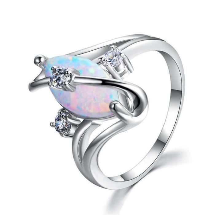 White Sapphire Pierre de Naissance Argent 925 Rempli robe de mariage Anneau Cadeau Taille 7-11 White Sapphire Pierre de Naissance Argent 925 Rempli robe de mariage Anneau Cadeau Taille 7-11