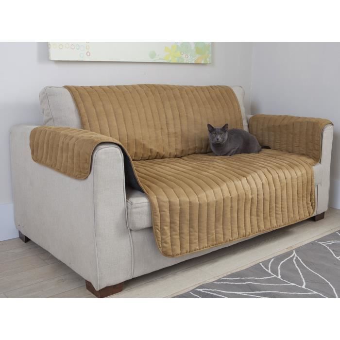 Couvre canapé/fauteuil - OSE - Suédine universel - Beige - Imperméable - Lavable Couvre canapé/fauteuil - OSE - Suédine universel - Beige - Imperméable - Lavable