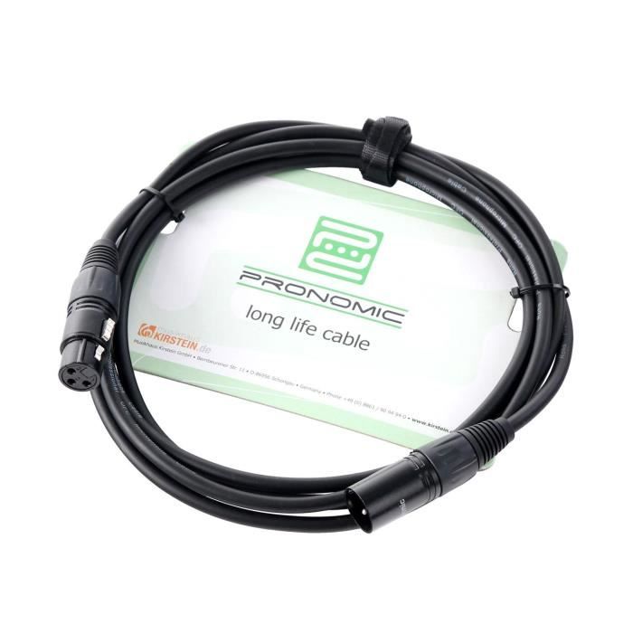 Pronomic Stage XFXM-2.5 Câble Micro XLR 2.5 m Noir.