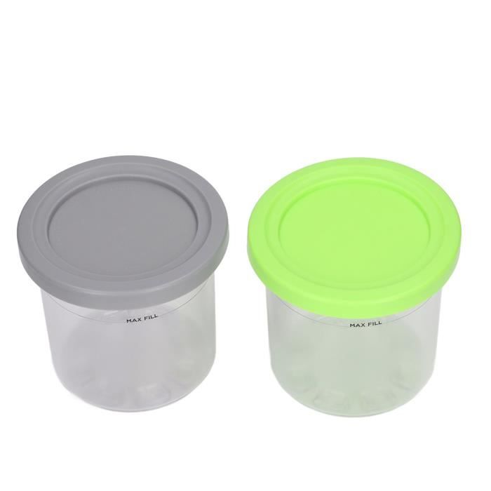 2 Conteneurs Crème Glacée 1.5L MEYAGOT – Bacs Réutilisables Avec Couvercle Étanché, Vert Menthe & Orange
