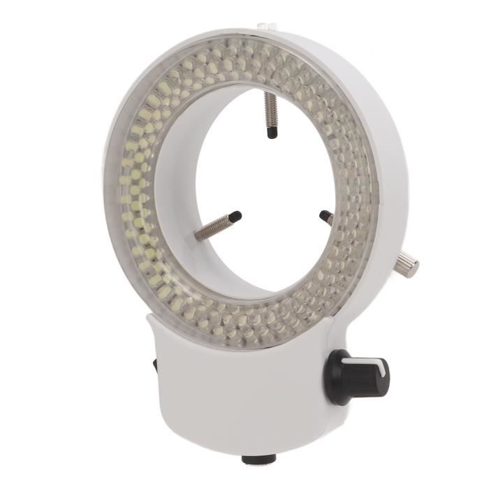 Anneau Lumineux 144 LED Pour Microscope Stéréo - Lumière Froide 6000K, Intensité Réglable 0-100%, Alimentation 12V