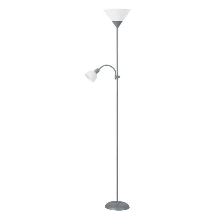 Lampe de bureau et de sol - RABALUX - Action - Argent - Métal - H180cm Lampe de bureau et de sol - RABALUX - Action - Argent - Métal - H180cm