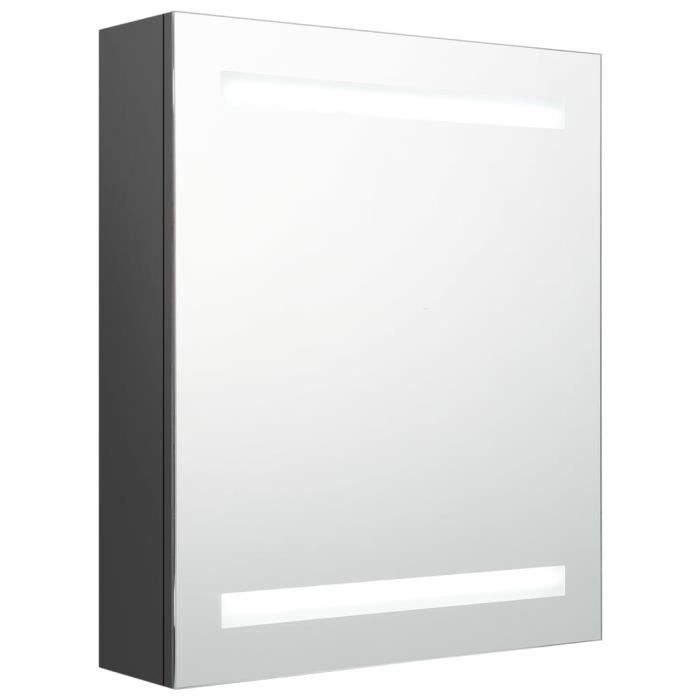 Armoire de salle de bain - SALUTUYA - BD1670 - Miroir LED - 3 étagères - 50x14x60 cm