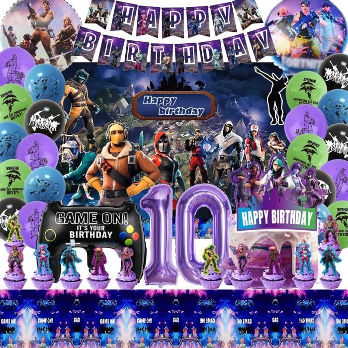 Décoration Anniversaire Thème Gamer - 55 Pièces, Bannière, Ballons, Toppers Cupcakes - Pour Fête Enfant, Ados, Fans De Jeux Vidéo