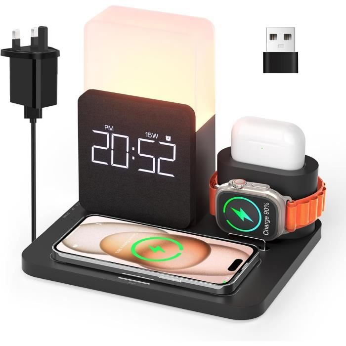 Chargeur Portable 3-en-1 Pliant Sans Fil - Noir - Universel Et Pratique