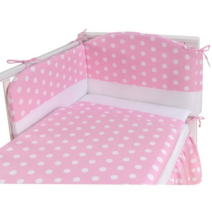 Tour De Lit Bebe En Coton Certifie De La Collection Pois Chic Rose Pale Cdiscount Puericulture Eveil Bebe