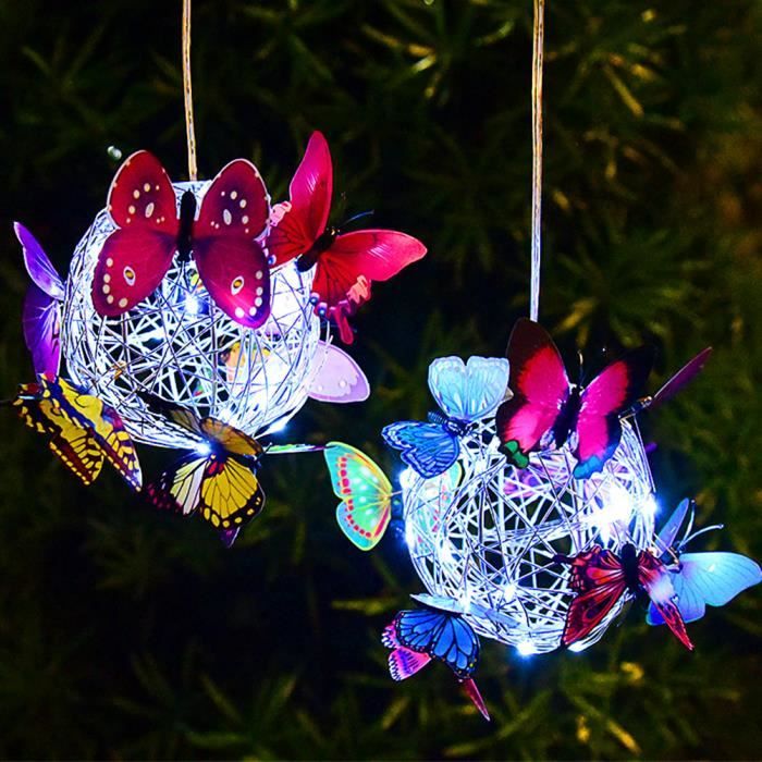 Lampe Solaire Suspension Papillon LED Jardin SONEW - Multicolore - Energie Solaire - Etanche IP65