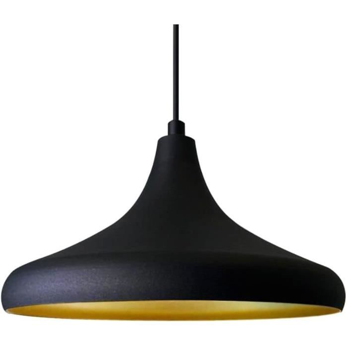 Suspension Luminaire Métal 50cm Vintage Blanc - Plafonnier Rond E27 Pour Salon, Cuisine Et Chambre