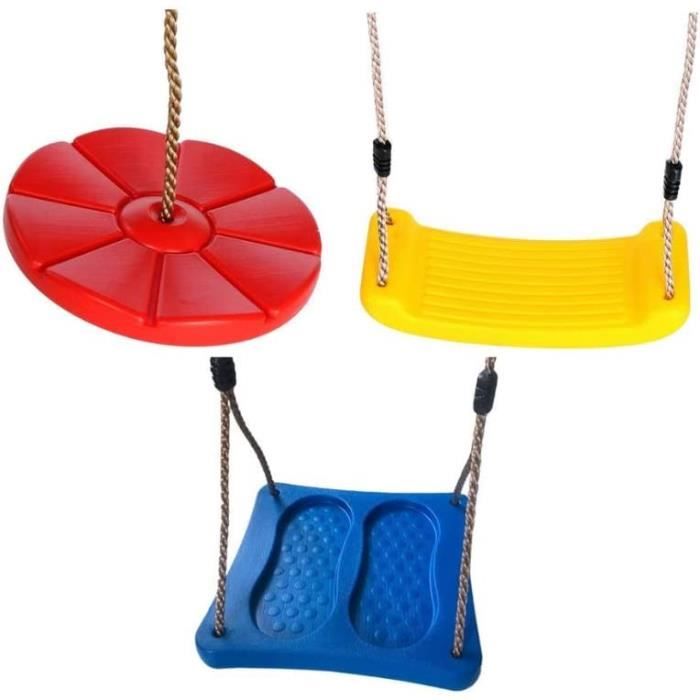 Balançoire Bébé Rouge/Jaune – Siège à Bascule Confort Avec Sangle, Étrier Et Mousquetons De Suspension