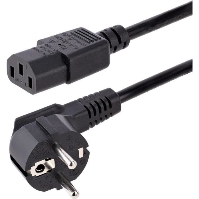 StarTech 1,0m(3ft) Computer Power Cord, 18AWG, EU Schuko to C13 Power Cord, 10A 250V, Black Replacement AC Cord,