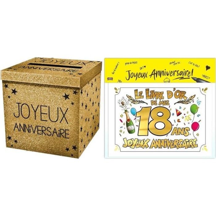 Urne Et Livre D Or Anniversaire 18ans Multicolore Or X1 R Urnep00or Ldor01 Cdiscount Beaux Arts Et Loisirs Creatifs