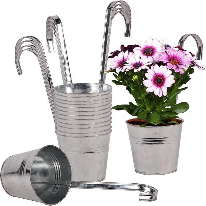 14 Pots De Fleurs Suspendus En Plastique - Avec Chaînes - Déco Intérieur/Extérieur - Drainage Intégré