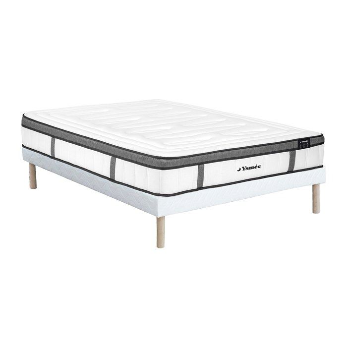 Ensemble 160 x 200 cm sommier tapissier + matelas hybride ressorts ensachés 7 zones et mémoire de forme ép.30cm - OLIANE de YSMÉE Ensemble 160 x 200 cm sommier tapissier + matelas hybride ressorts ensachés 7 zones et mémoire de forme ép.30cm - OLIANE de YSMÉE