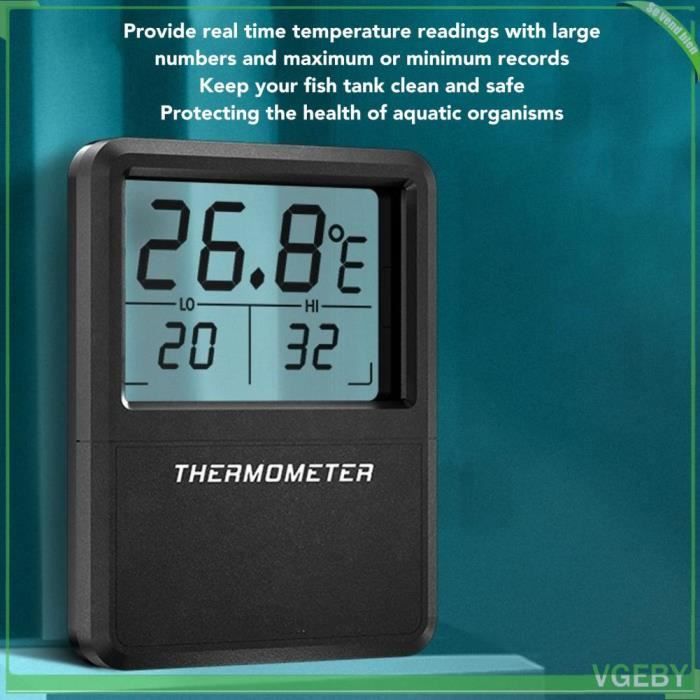 Meilleurs prix pour Thermomètre d'aquarium numérique VGEBY - Facile à installer - Affichage clair - Blanc