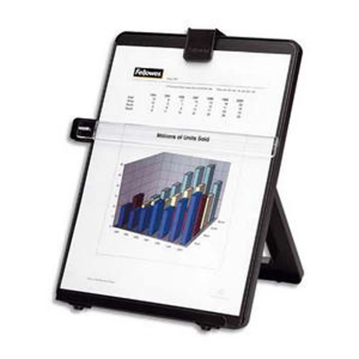 Fellowes Porte-Copies Chevalet Avec Guide-Lignes – Jusqu'à 125 Feuilles, Ergonomique, Noir