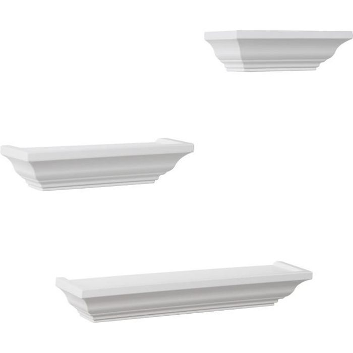 woltu etagere murale en mdf pour livres cd dvd etagere de bonsai etagere baroque style pour salon chambre lot de 3 blanc cdiscount maison