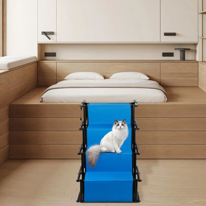 Comparer les prix de XUANYU Escalier pour Chien- Escalier Pliable pou chien - Escalier en INOX+ tissu oxford,Bleu