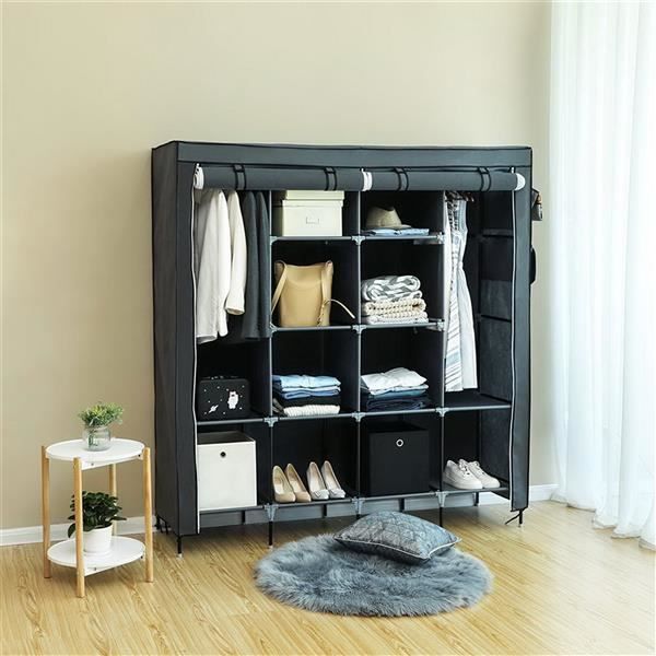 YESCUSTOM Armoire de Rangement GardeRobe Pliable en Tissu intissé