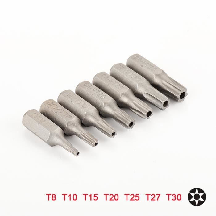Embout Torx De Sécurité TX15/T15 - 1/4 De Pouce, Avec Trou Pour Goupille - CR-V 25mm