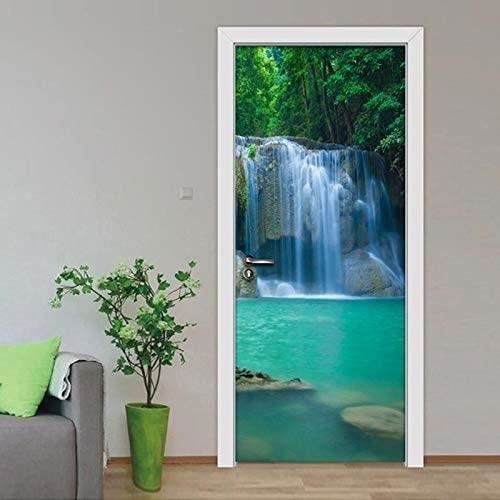 Stickers Porte Trompe l'oeil Effet 3D Autocollant Porte Auto-Adhésif Amovible - Poster de Porte - Papier Peint Porte 77 x H200cm - Maison
