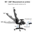 Chaise de Bureau Fauteuil Gamer Réglable Ergonomique Inclinable à 180° avec Repose-pied Appui-tête Support lombaire-1