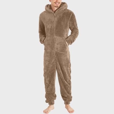 PYJAMA CHEMISE DE NUIT Combinaison Pyjama Homme Polaire Grenouillere Adulte Chaud Grenouilleres Capuche Kaki Kaki Cdiscount Pret a Porter