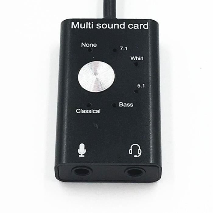 Carte Son USB 7.1 Externe CSL – Son Surround 3D Dynamique, Contrôles Volume Intégrés – Plug & Play Pour PC, Mac, Laptop