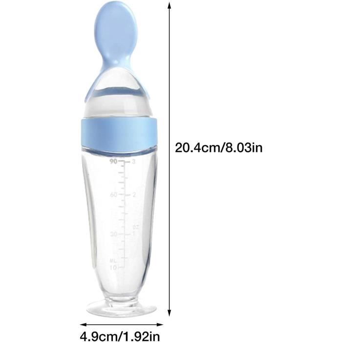 Cuillère de distribution d'aliments pour bébés en silicone (bleu, 4 oz /  120 ml, idéale pour les bébés de 4 mois et plus)
