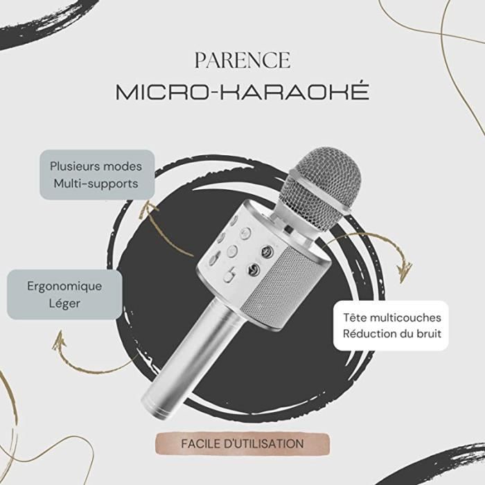 Micro Karaoké Sans fil Bluetooth Lumineux avec Haut parleur 9W