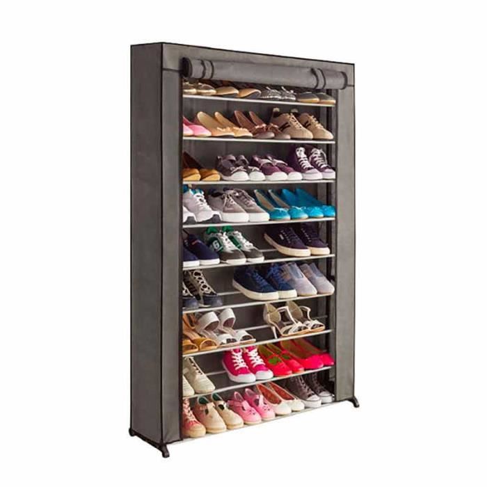 Meuble à Chaussures 4 étagères Pour 12 Paires De Chaussures Extra-plat