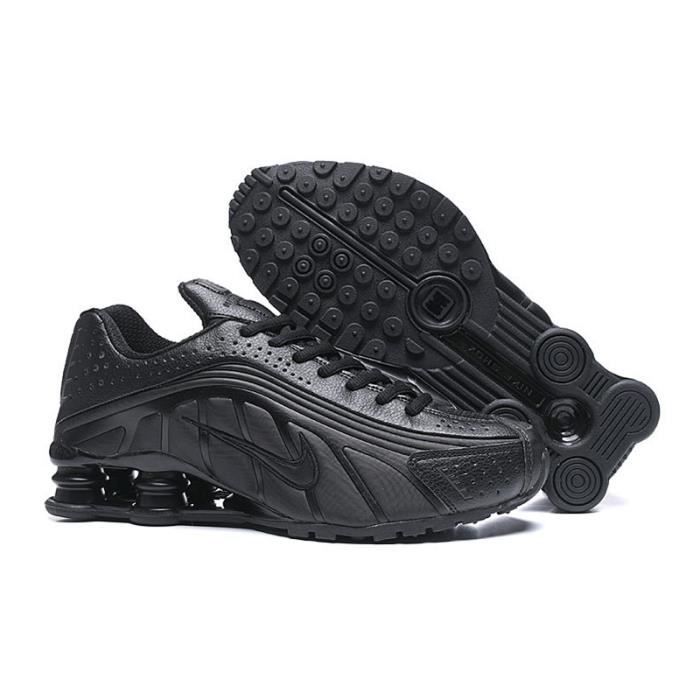 Basket NIKE SHOX R4 Homme et Femme Noir Lacets Synth tique