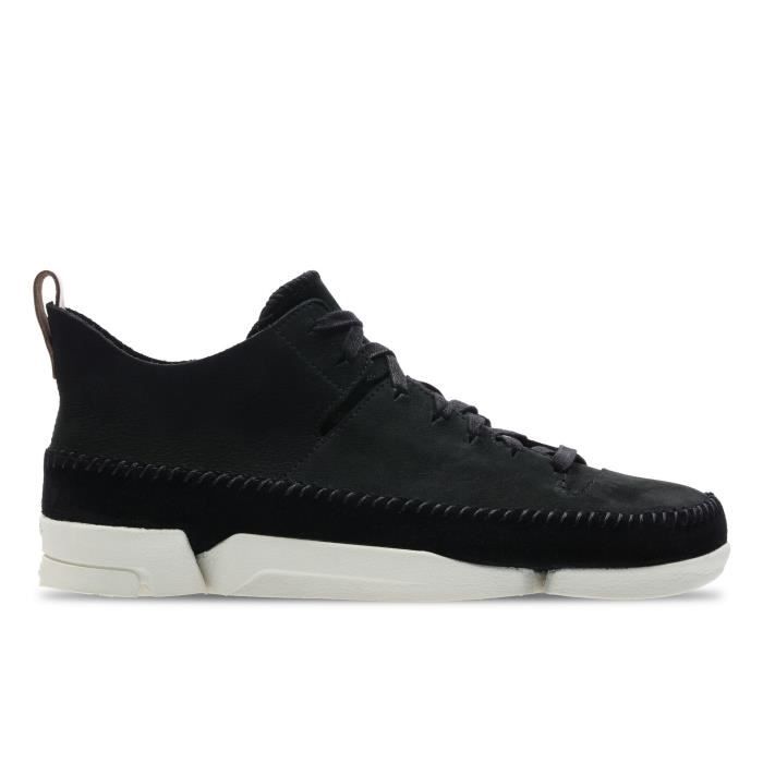 Baskets pour femme Clarks Trigenic Nubuck noir Talon plat Boucle au talon Noir Cdiscount Chaussures