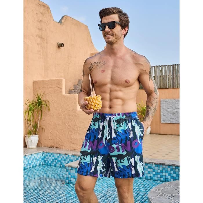 Maillot de Bain Homme avec Doublure de Compression Maillot de Bain