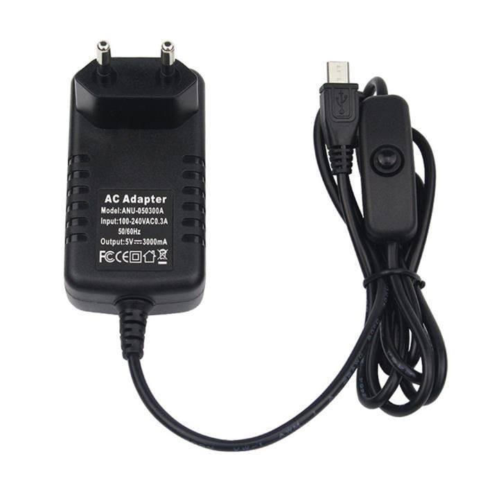 5V 3A Micro USB Adaptateur secteur DC mur d'alimentation Chargeur