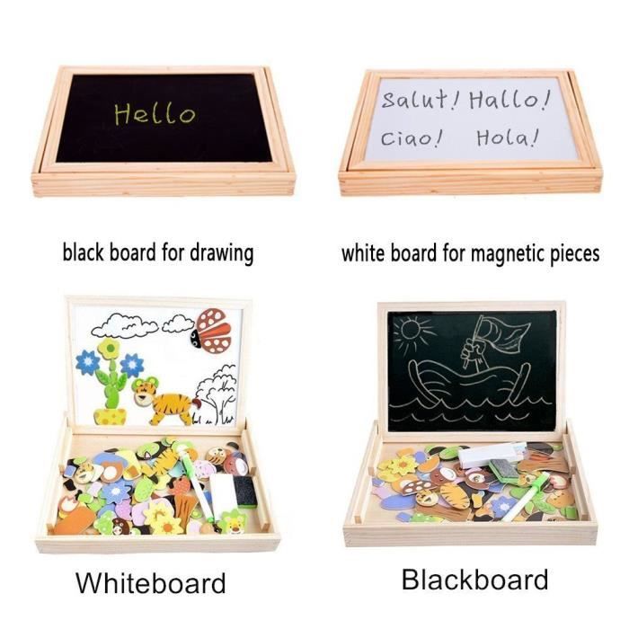 Cooljoy Children's Magnetic Puzzle 2 3 Years Old Games for 3 Year Old Boys Girls Gift Jigsaw with Double-Sided Board Wooden Puzzles Educational Toys for 3-5 Years, Drawing Pens Coloured Chalk Cooljoy Children's Magnetic Puzzle 2 3 Years Old Games for 3 Year Old Boys Girls Gift Jigsaw with Double-Sided Board Wooden Puzzles Educational Toys for 3-5 Years, Drawing Pens Coloured Chalk