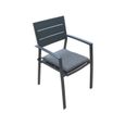 Ensemble table et chaises de jardin extensible en aluminium anthracite 216/300cm - AVRIL PARIS-2