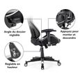 Chaise de Bureau Fauteuil Gamer Réglable Ergonomique Inclinable à 180° avec Repose-pied Appui-tête Support lombaire-2