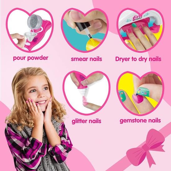 Kit Vernis Enfant Pour Maquillage Fille 6 7 8 9 10 12 Ans Kit Manucure pour  Enfant Jeux Creatifs Vernis à Ongles Enfant à L'eau Pour - Cdiscount Jeux -  Jouets