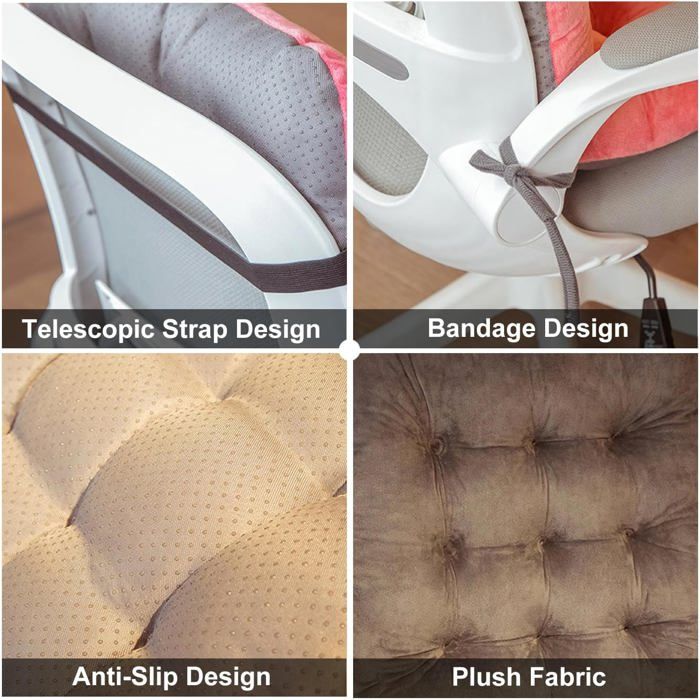ponpfden Coussin De Siège De Bureau Carré, Coussin De Chaise Imperméable en Simili Cuir, Galette De Chaise De Salle À Manger Carré Antidérapant, Imperméable